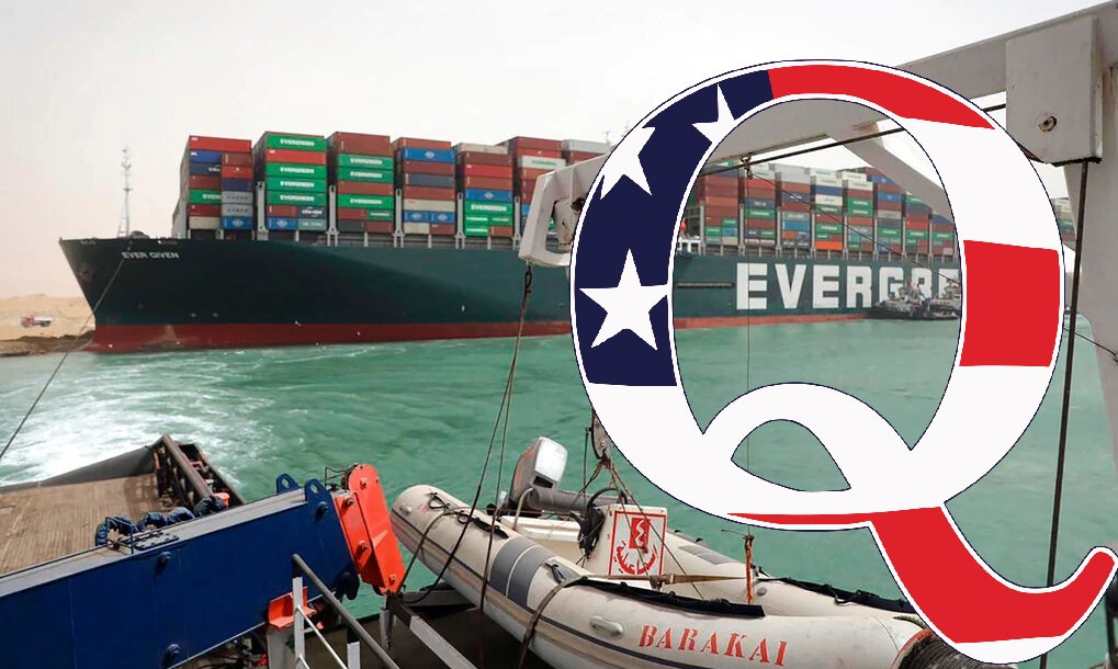 QAnon, complottismo e imbecillità: il cargo bloccato a Suez, Hillary Clinton e Satana